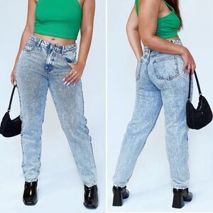 PRINCESS POLLY Zaiden Blue Denim Straight Leg Jeans-0 NWT